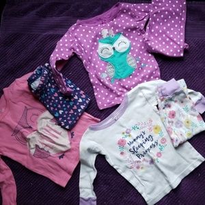 3 sets of long sleeve and pants pjs